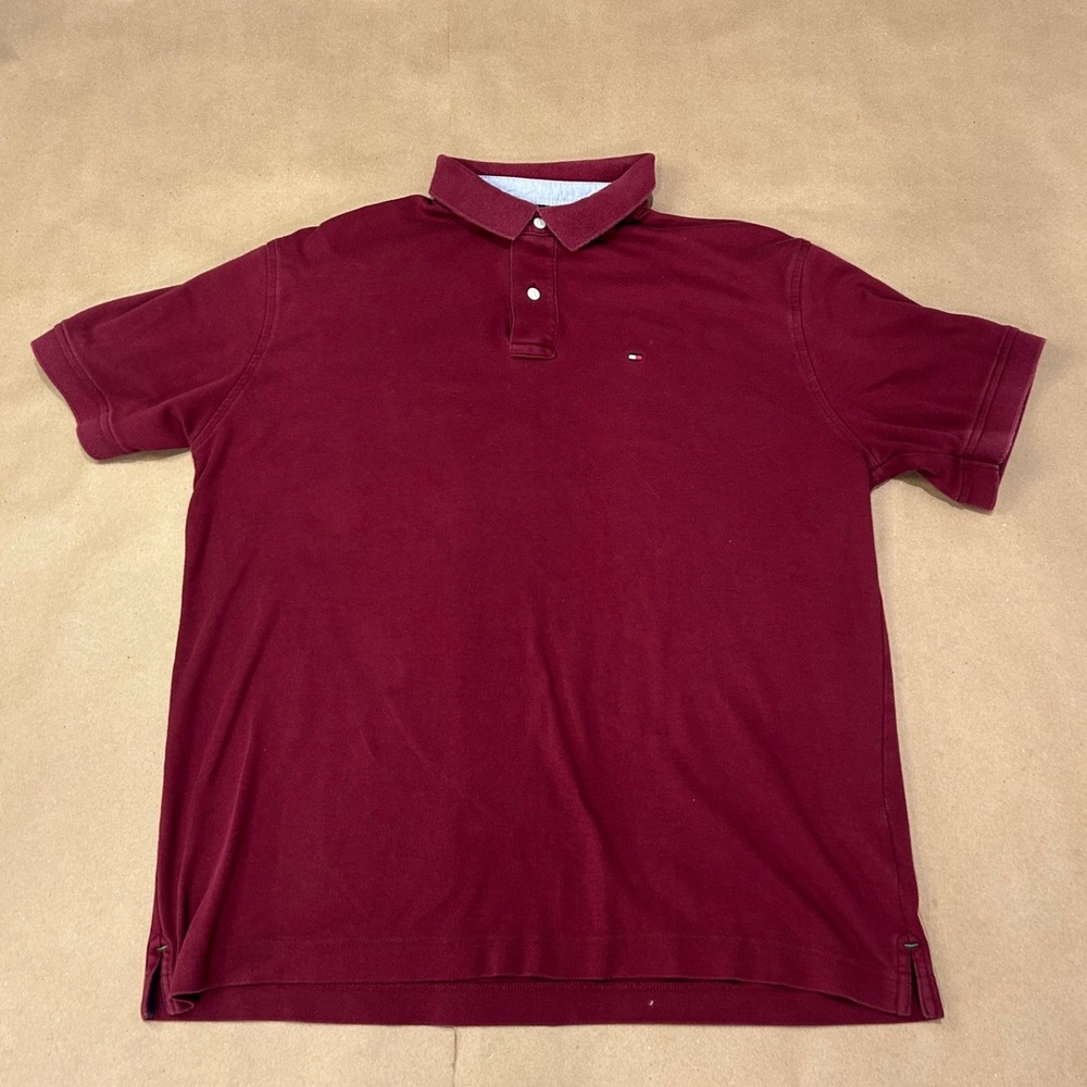Tommy Hilfiger Burgundy Polo Shirt Mens XL